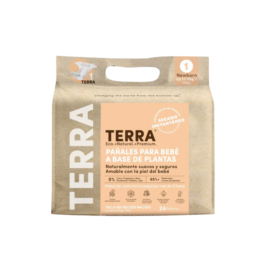 Pañales Terra Biodegradables Talla RN 24 uns