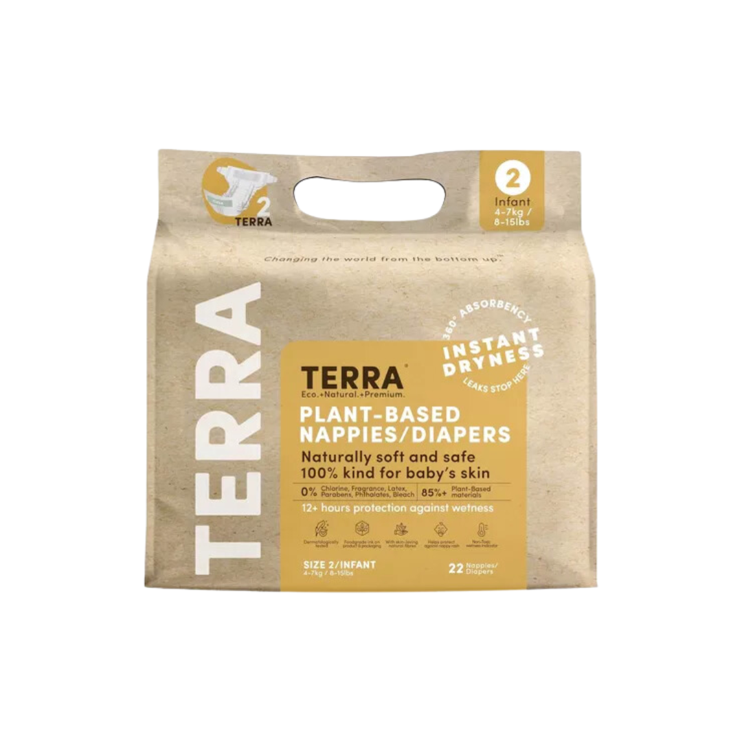 Pañales Terra Biodegradables Talla P 22 uns