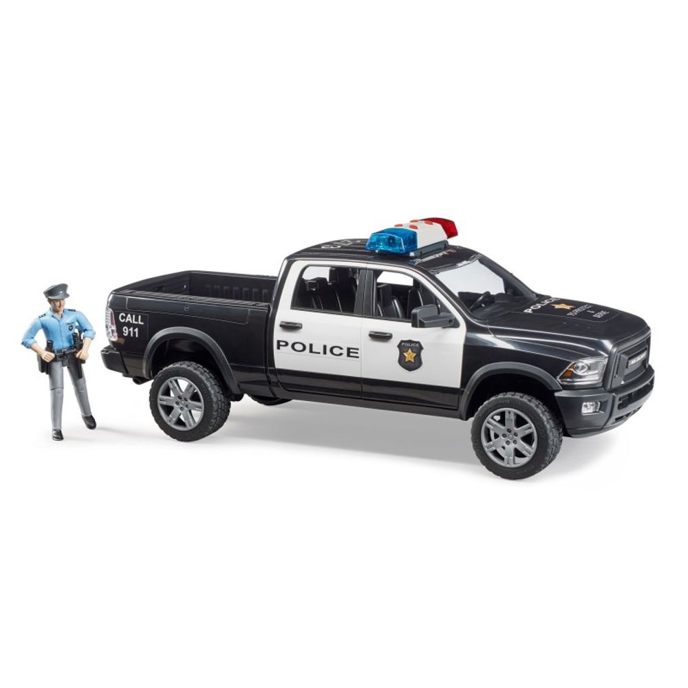 Camioneta Ram de Policía con policía y accesorios - BRUDER