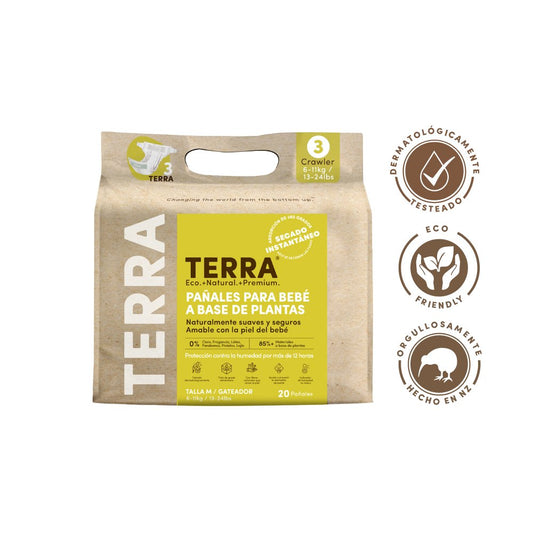Pañales Terra Biodegradables Talla M 20 uns