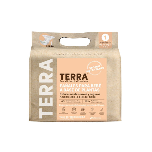 Pañales Terra Biodegradables Talla RN 24 uns