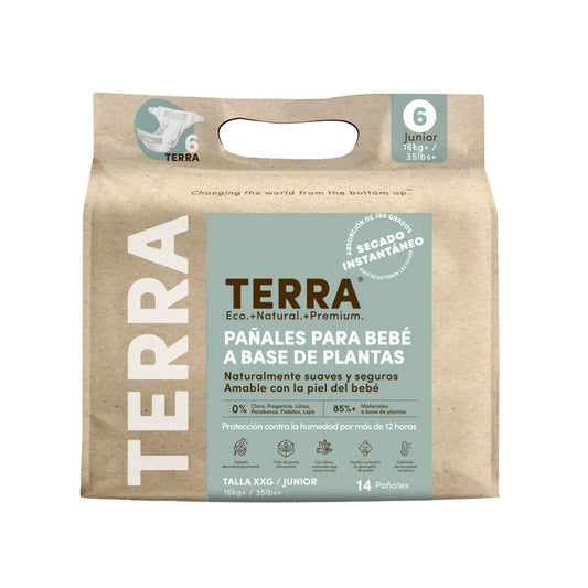Pañales Terra Biodegradables Talla XXG 14 uns